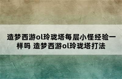 造梦西游ol玲珑塔每层小怪经验一样吗 造梦西游ol玲珑塔打法